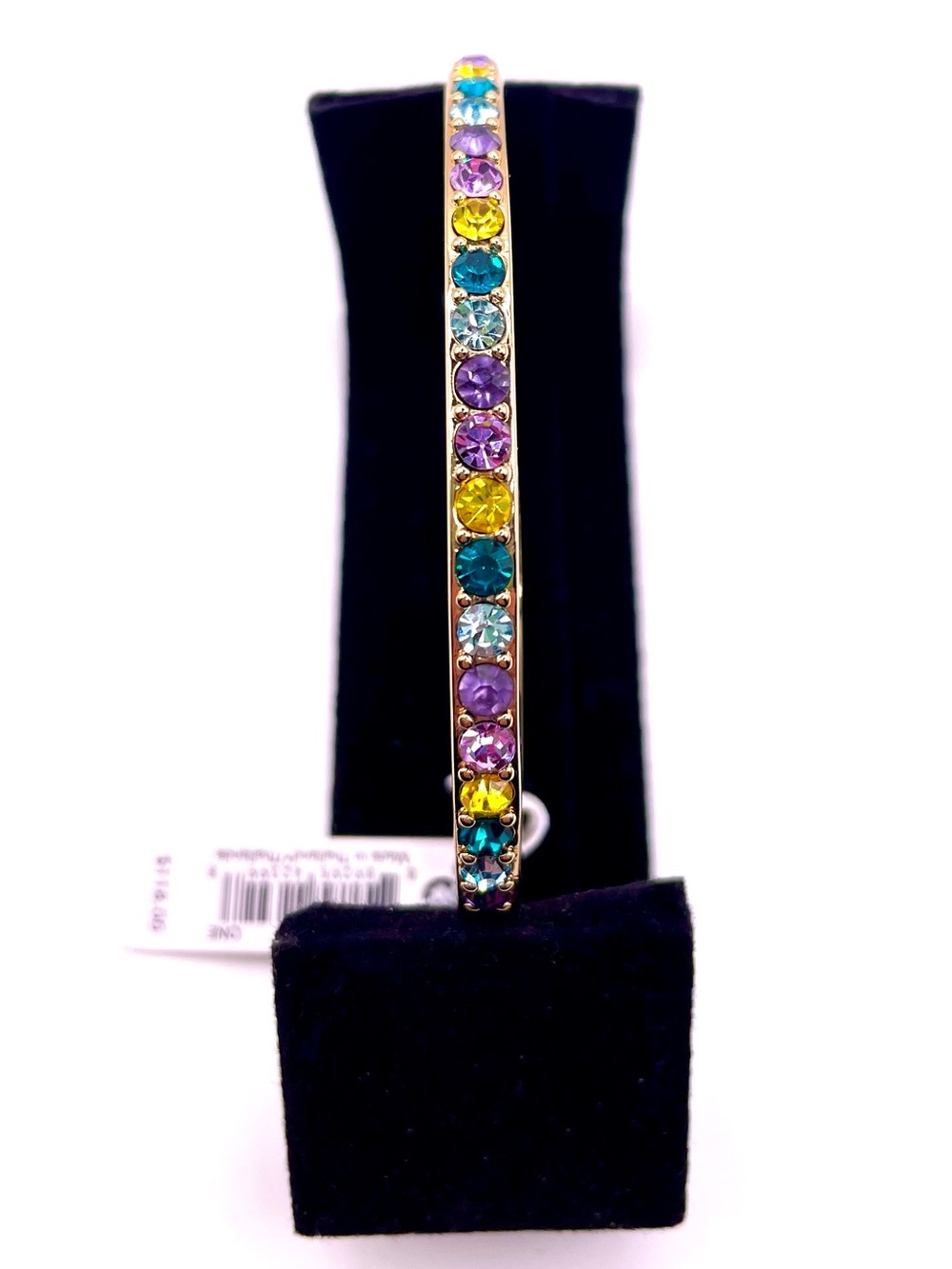 Coach Gold-Tone Bracelet with Blue, Purple, Yellow, Aqua Crystals